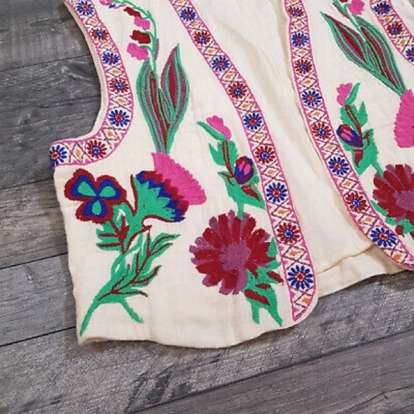 Zara open front embroidered vest 6895/224 - Picture 16 of 16